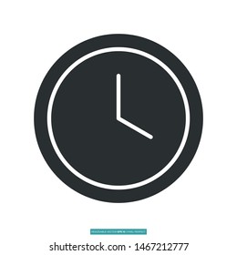 Clock icon vector illustration logo template for many purpose