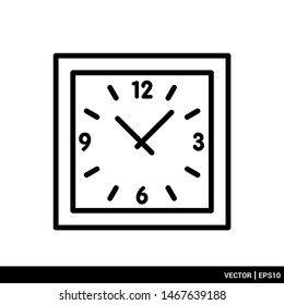 Clock icon vector Illustration logo template. EPS 10