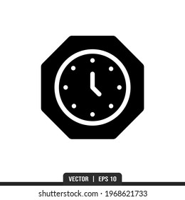 Clock icon vector, illustration logo template in trendy style. Suitable for many purposes.