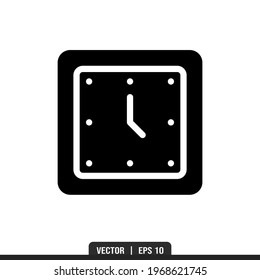 Clock icon vector, illustration logo template in trendy style. Suitable for many purposes.