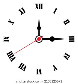 Clock icon vector illustration. Office clock on white background.
