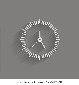 Clock icon vector illustration. Office clock illustration with shadow design