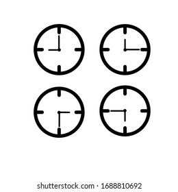 Ilustración del vector de icono de reloj en fondo blanco - Vector