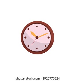 Clock. Icon. Vector illustration on white isolated background.