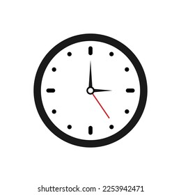 Clock icon. Vector illustration on bflo background.