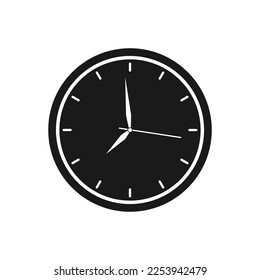 Clock icon. Vector illustration on bflo background.