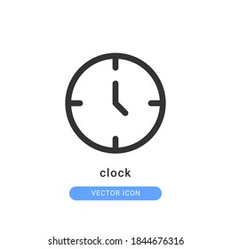 ilustración vectorial de icono de reloj. diseño de contorno de icono de reloj.