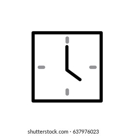 Clock icon, vector illustration. Simplified flat design.