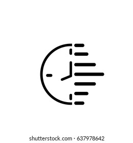 Clock icon, vector illustration. Simplified flat design.