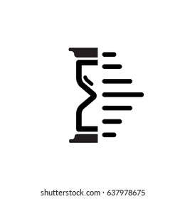 Clock icon, vector illustration. Simplified flat design.