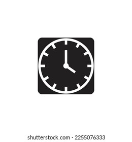 clock icon vector illustration solid icon.
