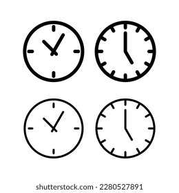 Ilustración vectorial de icono de reloj. Signo y símbolo de tiempo. icono de reloj