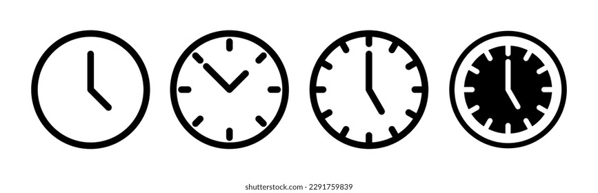 Ilustración vectorial de icono de reloj. Signo y símbolo de tiempo. icono de reloj