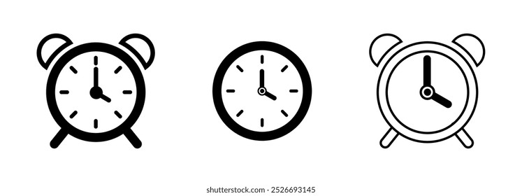 Clock icon vector illustration, Time icon isolated, watch icon symbol, time management sign isolated, clock set clipart design, alarm sign, history symbol isolated, countdown icon, stopwatch sign.