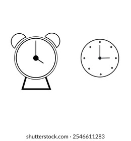 Clock icon vector illustration. Clock or time icon design on white background.alarm icon.