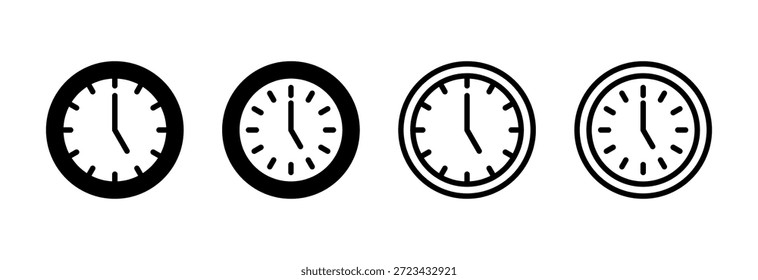 Ilustración vectorial de icono de reloj. Signo de tiempo y símbolo. icono de reloj