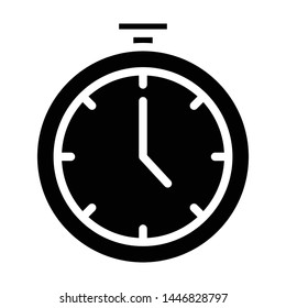 Clock Icon, Vector Illustration,User Interface Glyph
