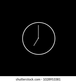 Clock icon vector isolated on black background. Trendy clock icon in flat style. Template for app, ui and logo, vector illustration eps 10