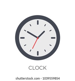 Clock Icon Vector. Isolated on White Background. Trendy Flat Style.