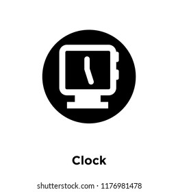 Clock icon vector isolated on white background, logo concept of Clock sign on transparent background, filled black symbol