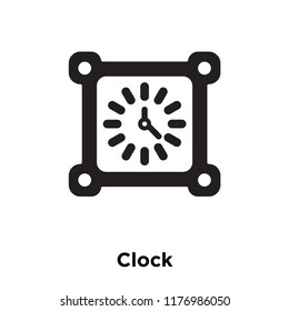 Clock icon vector isolated on white background, logo concept of Clock sign on transparent background, filled black symbol