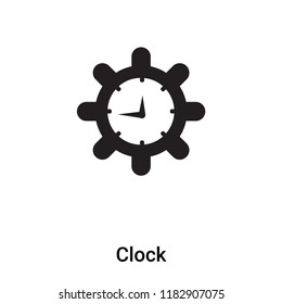 Clock icon vector isolated on white background, logo concept of Clock sign on transparent background, filled black symbol
