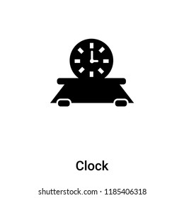 Clock icon vector isolated on white background, logo concept of Clock sign on transparent background, filled black symbol