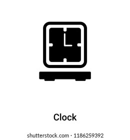 Clock icon vector isolated on white background, logo concept of Clock sign on transparent background, filled black symbol