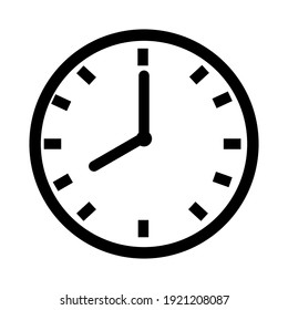 Clock icon vector isolated stock illustration