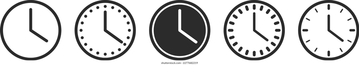 clock icon. vector line illustration