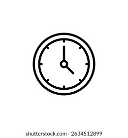 clock icon vector. in line style design on white background. vector illustration