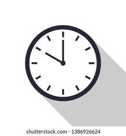 Clock icon vector. Office clock icon. Time icon. Ten o'clock. Vector illustration, eps10.