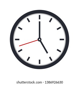 Clock icon vector. Office clock icon. Time icon. Five o'clock. Vector illustration, eps10.