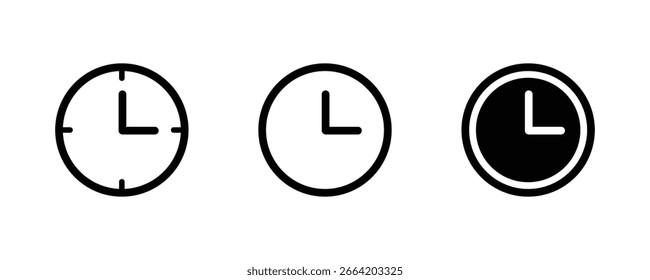 clock icon vector on white background