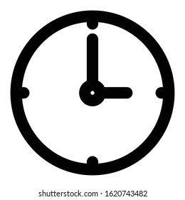 clock icon vector outline style 