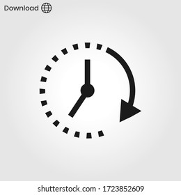 Clock icon vector . Passage of time