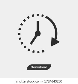 Clock icon vector . Passage of time