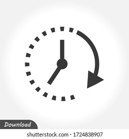 Clock icon vector . Passage of time