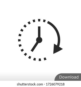 Clock icon vector . Passage of time