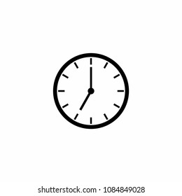 Clock icon vector sign style