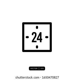Clock Icon Vector - Sign or Symbol