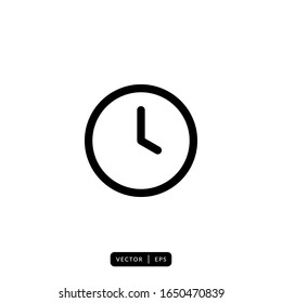 Clock Icon Vector - Sign or Symbol