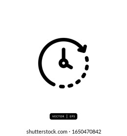 Clock Icon Vector - Sign or Symbol