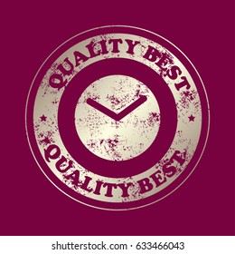 Clock icon , vector . Stamp with text. Quality  best