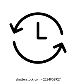 Clock Icon Vector Symbol Design Illustration
