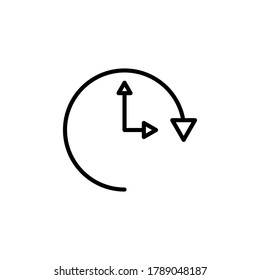 Uhrsymbol, Vektorgrafik. Uhrensymbol-Illustration auf weißem Hintergrund. bearbeitbar