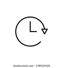 Vector de icono de reloj. Ilustración del símbolo de reloj en el fondo blanco. editable