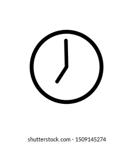 Clock icon. Vector symbol of an isolated timekeeping tool on a white background on eps 10