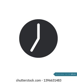 Clock Icon Vector Template Flat Design