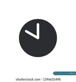 Clock Icon Vector Template Flat Design